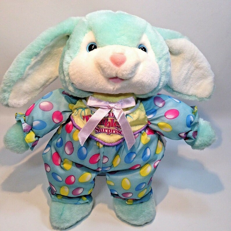 blue stuffed rabbit