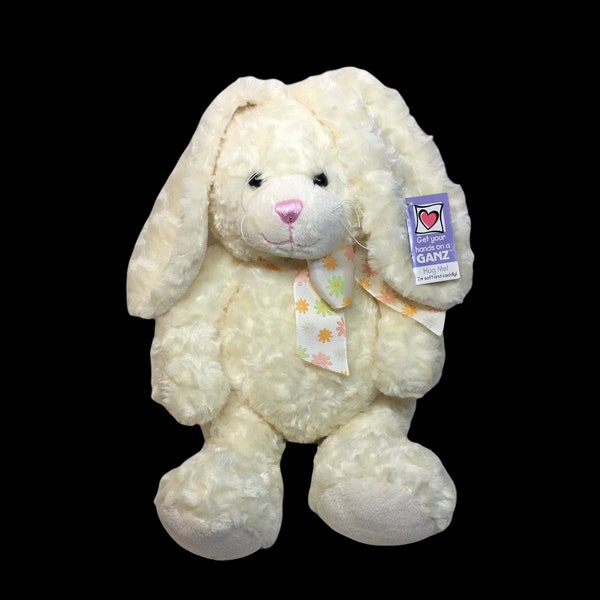 RARE Ganz Vanilla Cream Bunny Rabbit Plush Bean Bag Soft Stuffed Toy 15" -HE9811