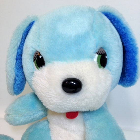 blue stuffed puppy