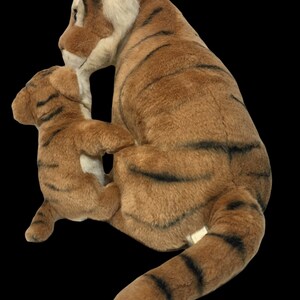 Vintage Fiesta Mother Tiger & Baby Cub Plush Cats Orange Brown Stuffed Animals 画像 5