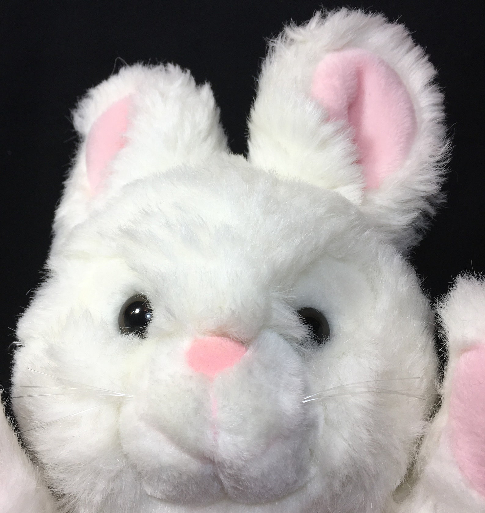 Vintage Animal Playthings Bunny Plush White Pink Stuffed - Etsy