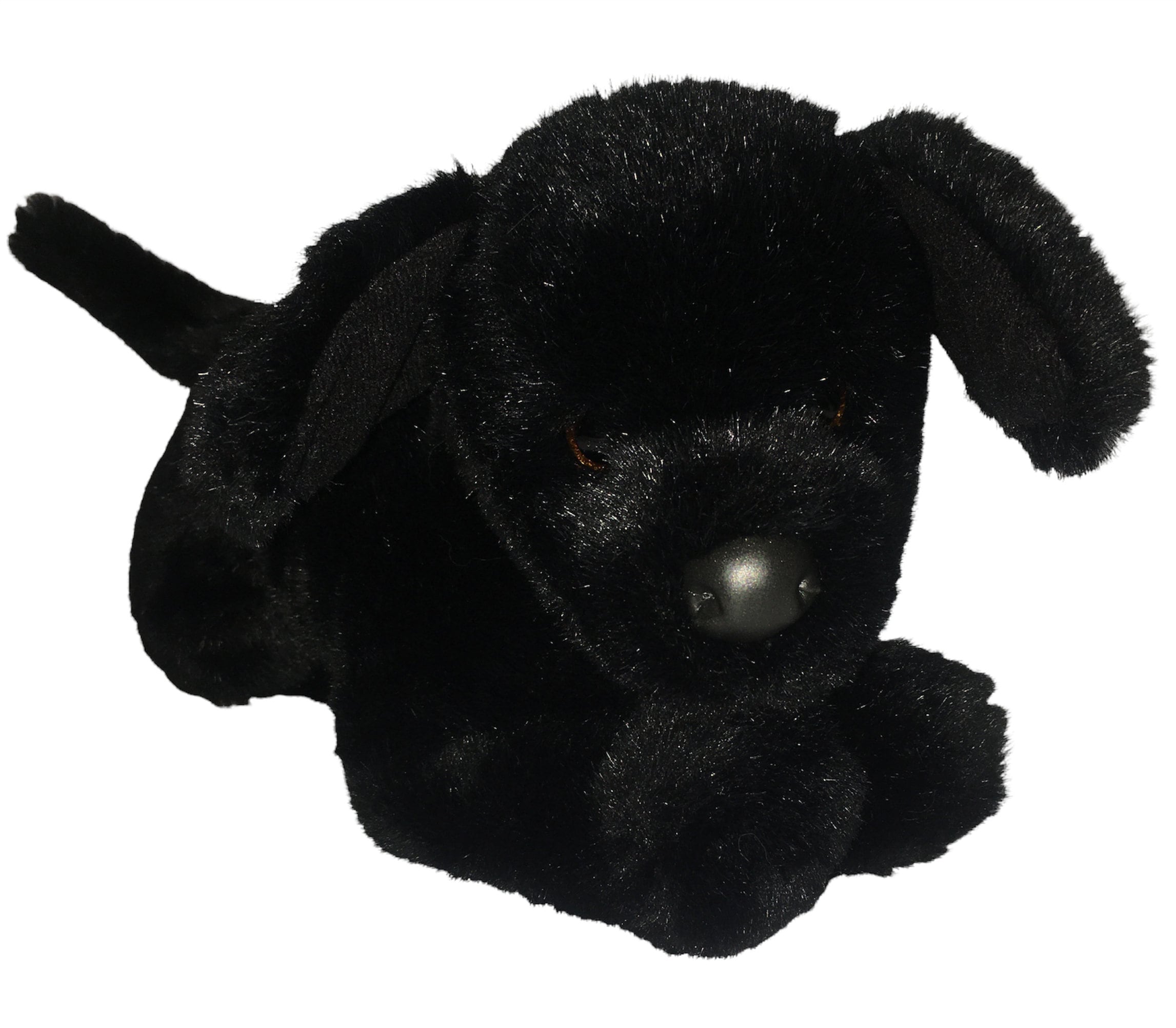 stuffed black dog toy
