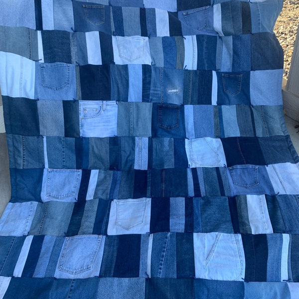 Denim Throw Etsy