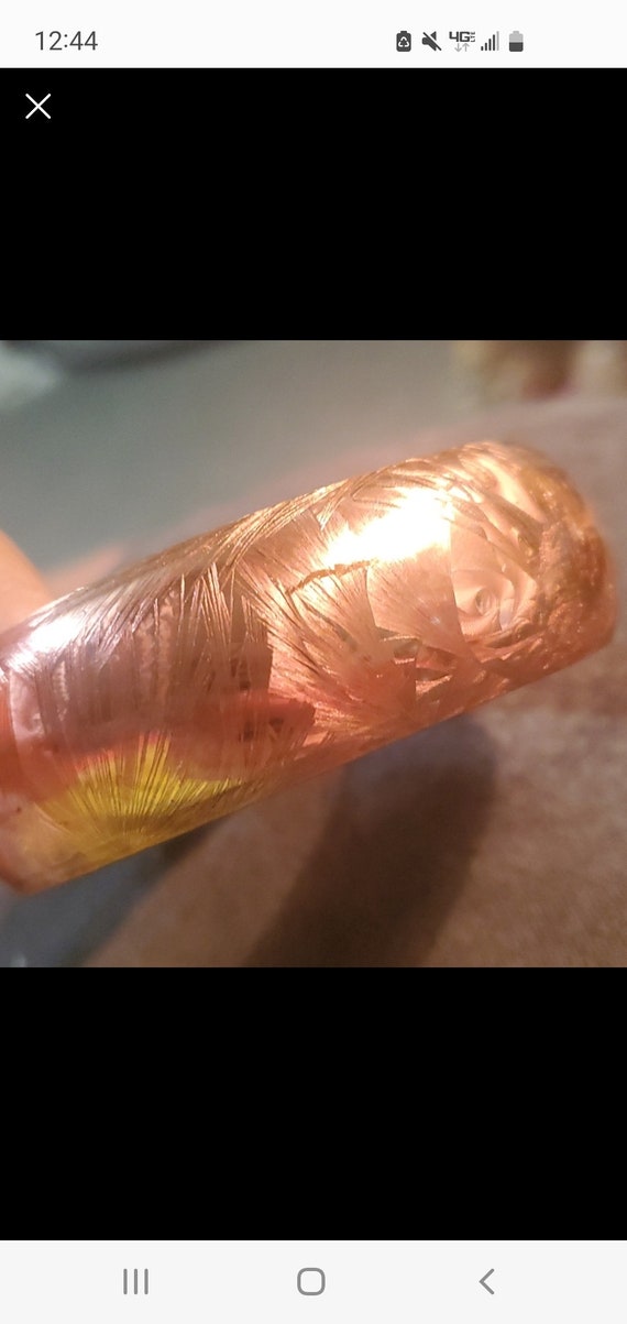 Vintage brushed copper solid Bangle bracelet - image 1