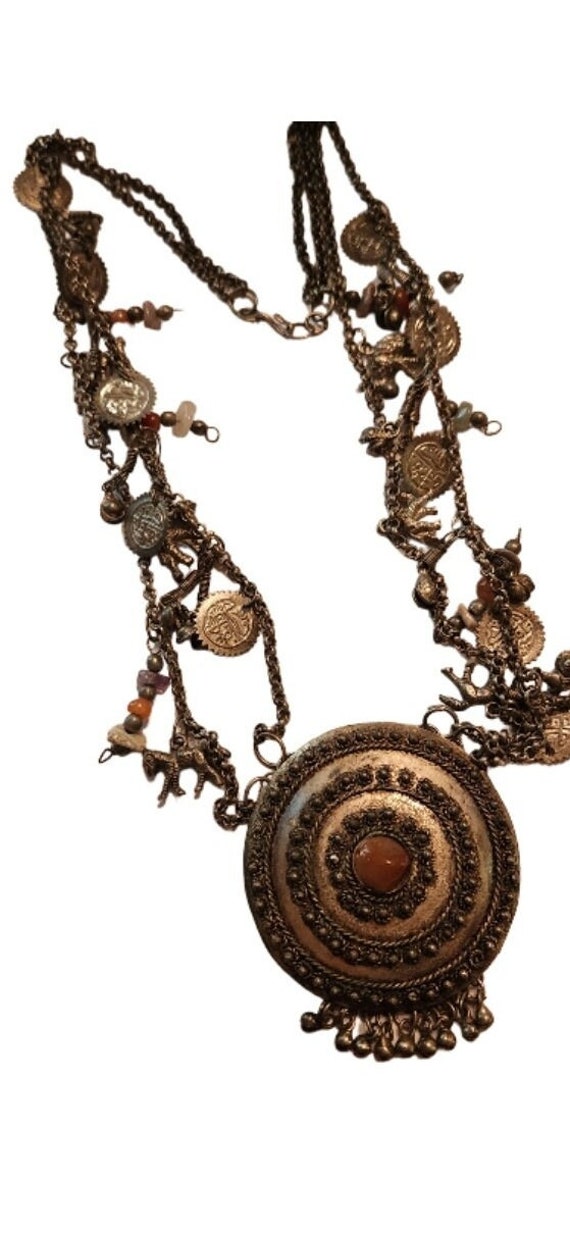 Very old handmade one of A Kind medallion necklace