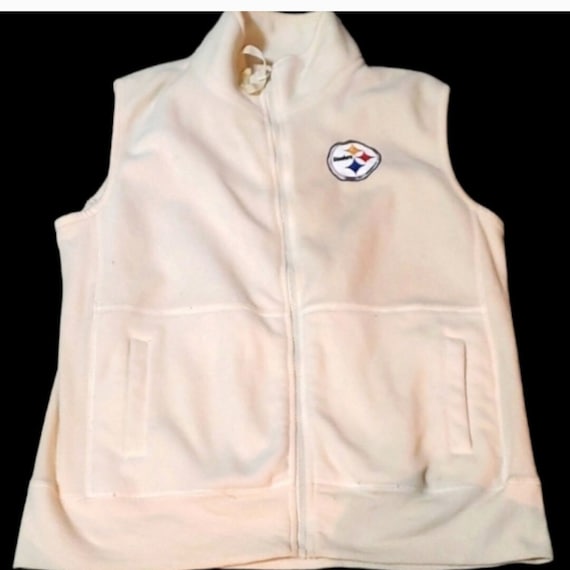 Vintage Cream lg NFL Pittsburgh Steelers vest y2k - image 1