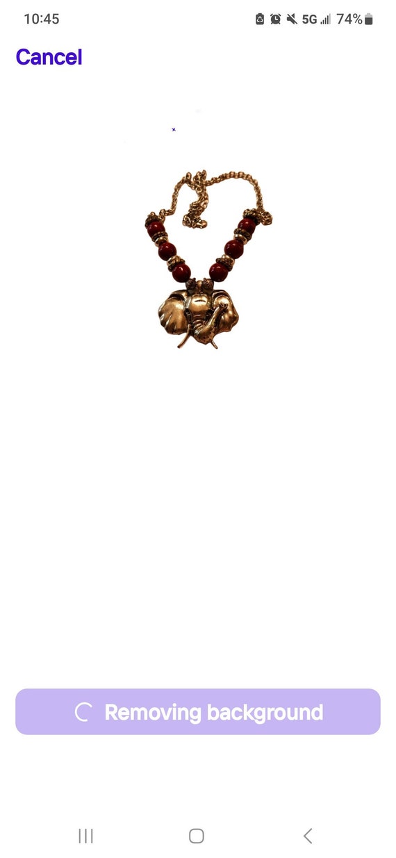Fadhion elephant silver toned red beaded necklace