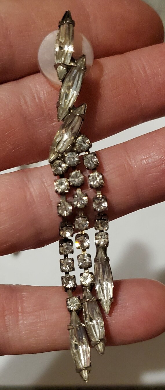 Antique dangle rhinestone earrings - image 2