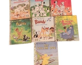 Lot of 7 vintage golden books Disney