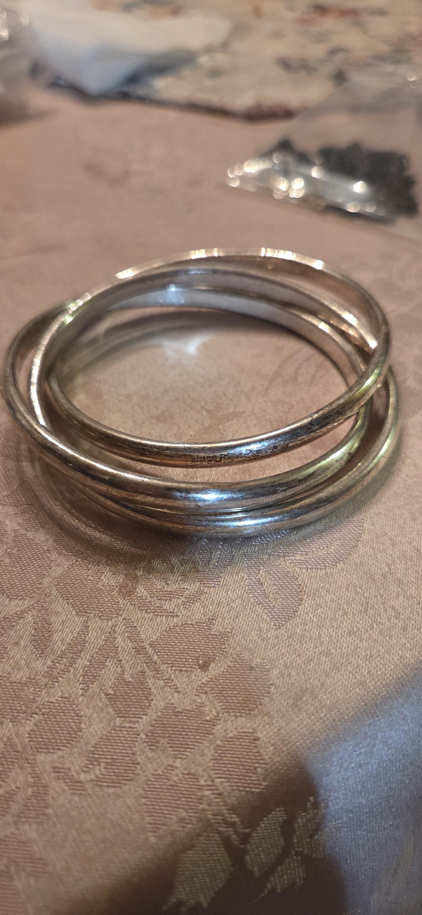 Interlocking Heavy Silvertoned Plated Vtg Bangles - Etsy