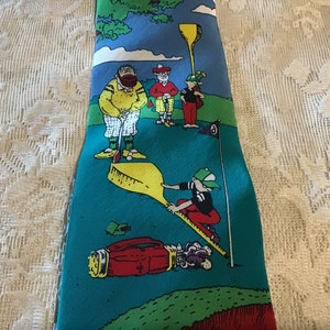 Vintage Max It Tie Funny Golf Tie American Greetings Gold Tie Comic tie Necktie
