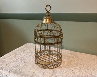 Vintage Gold Bird Cage Bird