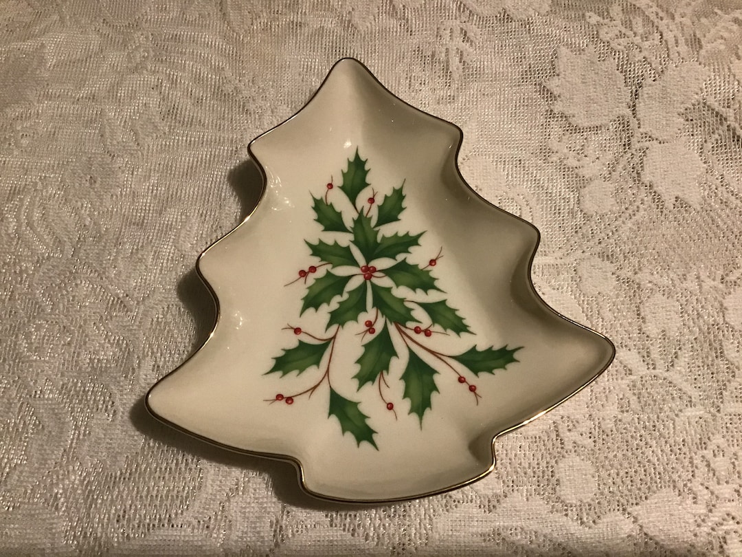Vintage Holly Berry Candy Dish by Lenox Etsy