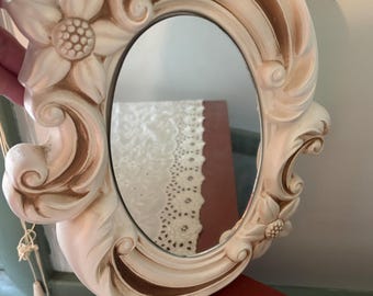 Vintage Floral Wall Mirror by Miller Studio 1967