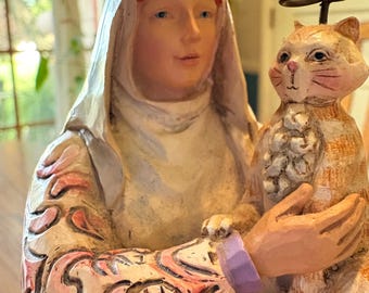 Vintage Jim Shore Angel With Angel Cat Eternal Companions