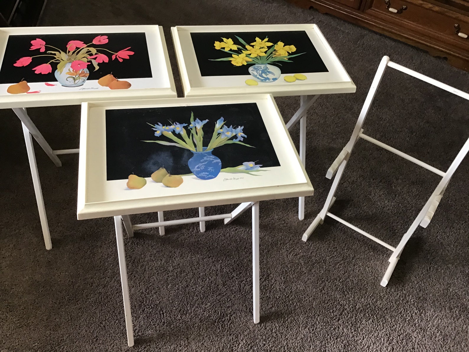 Vintage Artex TV Trays With Legs TV Stand Foldable TV Trays Etsy