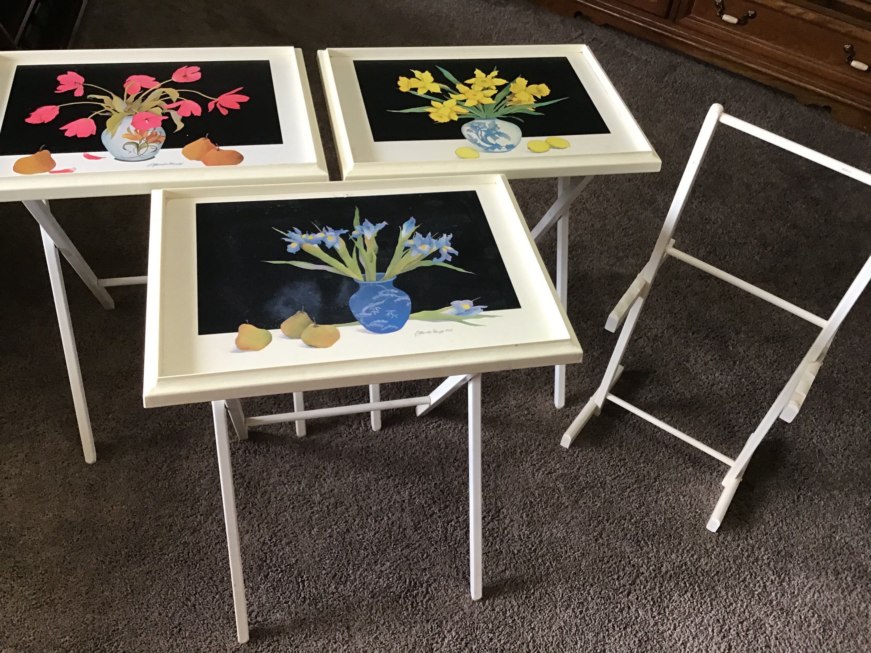 Vintage Artex TV Trays With Legs TV Stand Foldable TV Trays Etsy