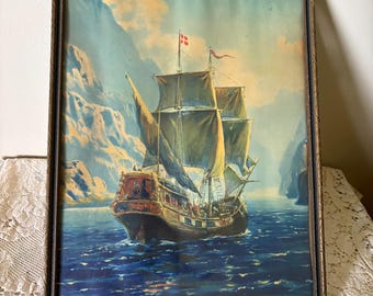Good Ship Adventure Sailing Ship Framed Print by R Atkinson Fox