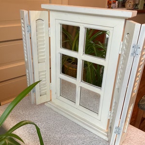 Vintage Wood shutter Door Mirror Shutter Window Mirror