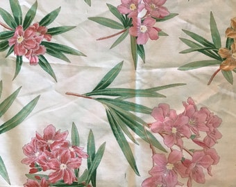 Vintage King Bedsheet Set Bed skirt Flowered Priscilla Curtains and Valance Pink and White by Martex