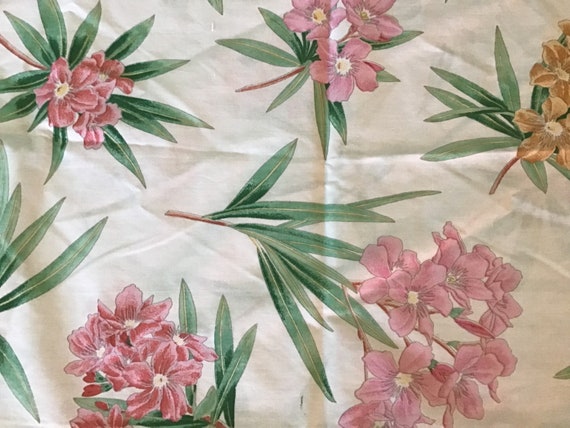 Vintage King Bedsheet Set Bed skirt Flowered Priscilla Curtains and Valance Pink and White by Martex