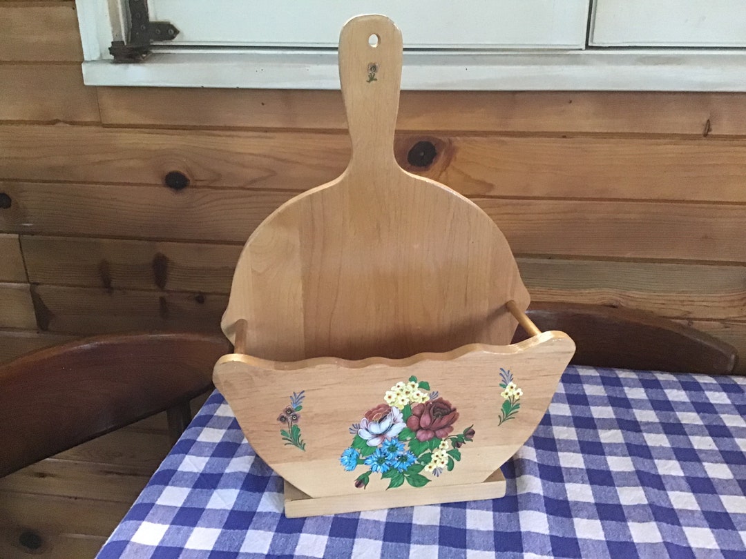 Wood Paper Plate Holder Tabletop/ Wall Mount Vintage Wood Etsy