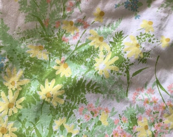 Vintage Twin Flat Bed Sheet and Pillow Case by Spring Mills  Floral Bed Sheet