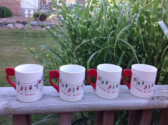 Juego de 4 tazas originales Shafford tazas de café tazas de chocolate  caliente Notas musicales tazas musicales tazas musicales navideñas tazas  navideñas -  México
