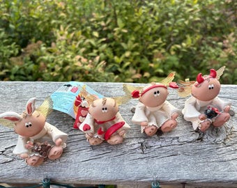 Vintage Angel Cheeks Set of 4