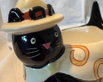 Vintage Halloween Cat Yankee Candle Tea Light Candle Holder