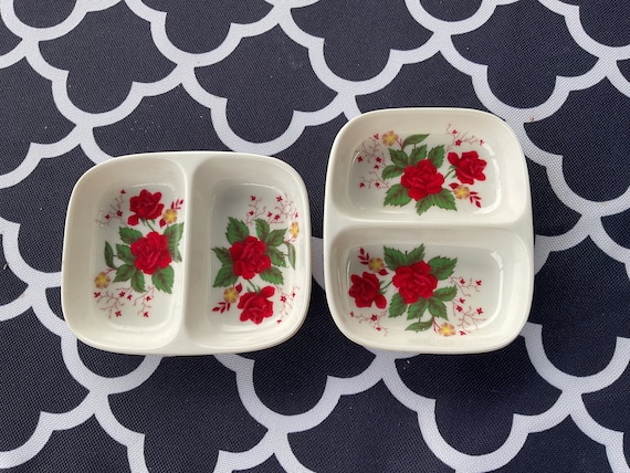 Vintage Melamine Rose Ring Dish Jewelry Dish