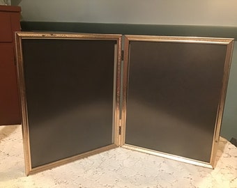 Vintage Gold Metal Bi Fold Picture Frame 7 X 5 Double Picture Frame ...