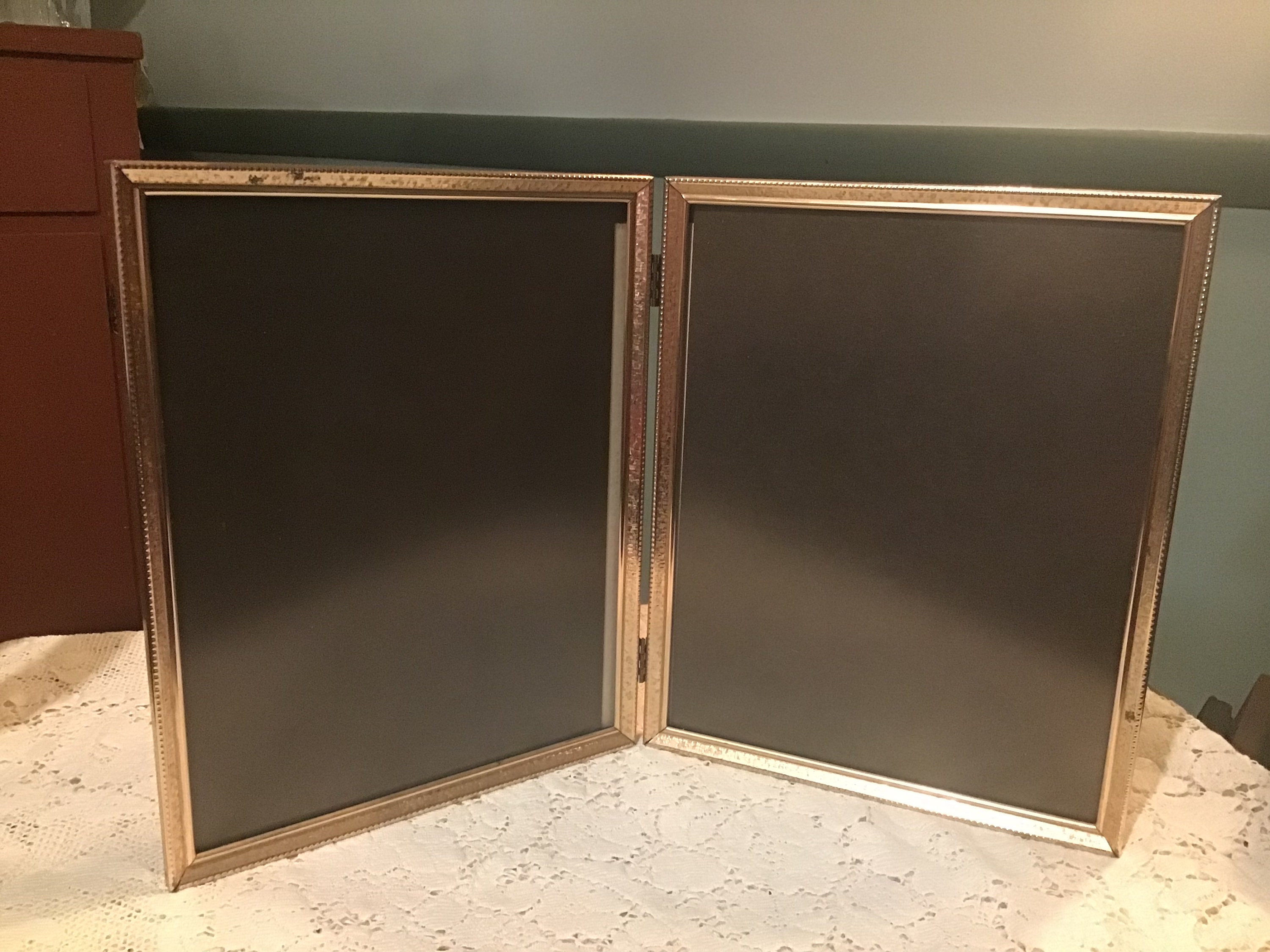Vintage Gold Metal Bi Fold Picture Frame 8 X 10 Picture Frame Hinged ...