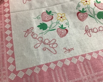 Vintage Poupees Yolande France Rectangular Tablecloth, Reversible