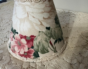 Floral Fabric Mini Lamp Shade Clip On