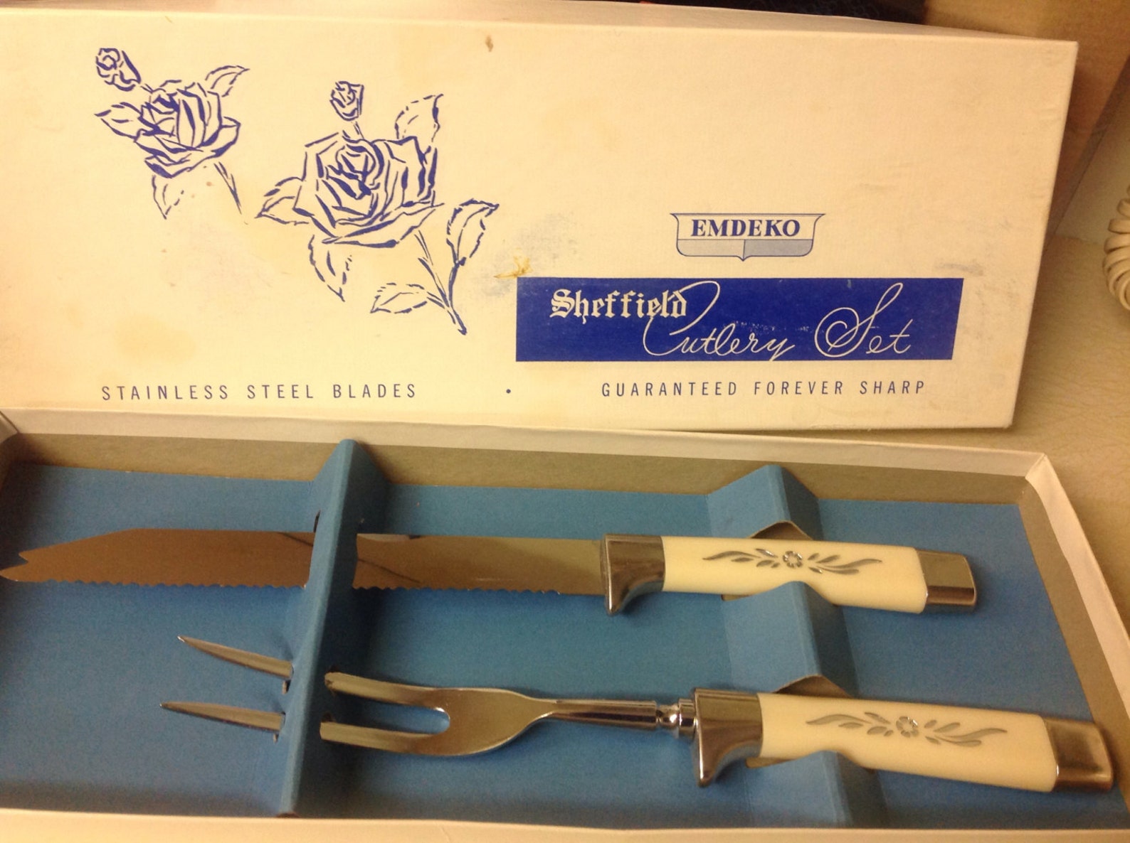 Sheffield Cutlery Set Carving Knife and Fork Stainless Steel Etsy