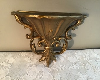 Vintage Gold Wall Pocket Wall Planter