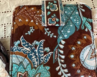 Vintage Vera Bradley Blue and Brown Wallet Java Blue
