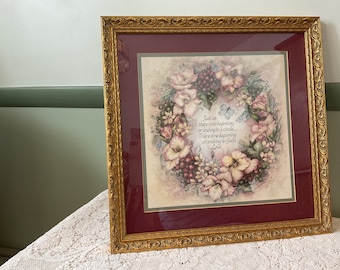 Vintaage Home Interiors Framed Print Gods Love Floral Wreath
