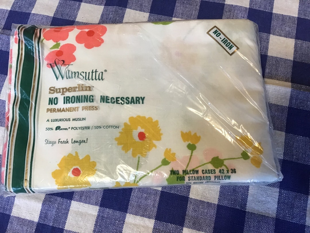 Pair of Vintage Pillowcases Wamsutta Perma Press Floral Etsy
