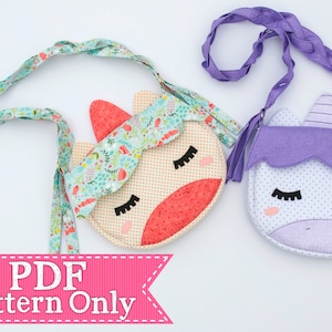 Einhorn Geldbörse PDF Pattern, Schnittmuster, PDF Schnittmuster, Instant Download, kleine Mädchen Geldbörse, magisches Einhorn Geburtstag Geschenk