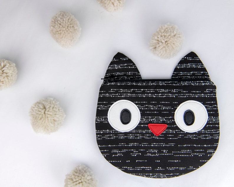 Kitty Cat Zippy Critter PDF Pattern, Sewing Pattern, School Supplies, Handmade Sewn Gift Idea, Instant Download, Cute Zipper Pouch image 3