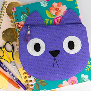 Kitty Cat Zippy Critter PDF Pattern, Sewing Pattern, School Supplies, Handmade Sewn Gift Idea, Instant Download, Cute Zipper Pouch image 6