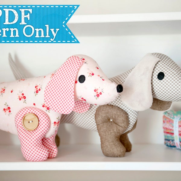 Sew-a-Long-Little-Doggy Dachshund PDF Pattern, Sewing, PDF Sewing Patterns, Handmade Gift Pattern, Instant Download, Softie Pattern How To