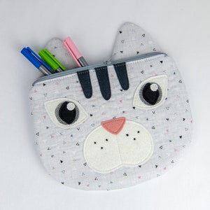 Kitty Cat Zippy Critter PDF Pattern, Sewing Pattern, School Supplies, Handmade Sewn Gift Idea, Instant Download, Cute Zipper Pouch image 7
