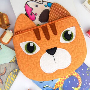 Kitty Cat Zippy Critter PDF Pattern, Sewing Pattern, School Supplies, Handmade Sewn Gift Idea, Instant Download, Cute Zipper Pouch image 9
