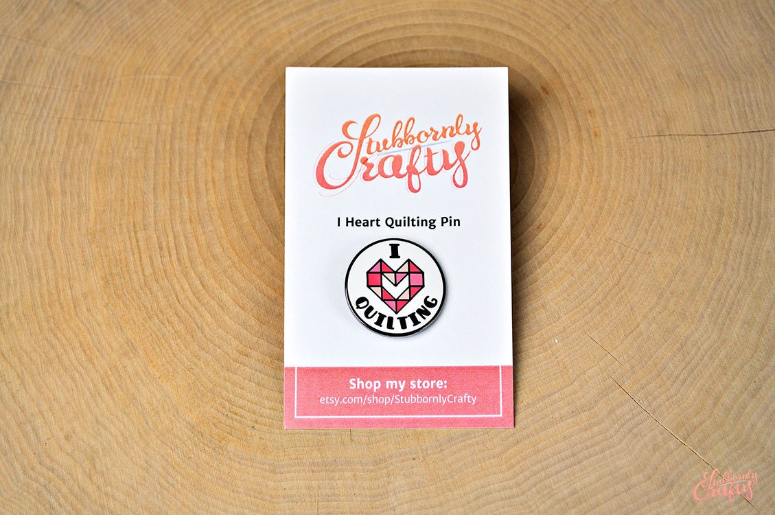 SALE I Love Quilting Enamel Pin Lapel Pin Sewing Etsy