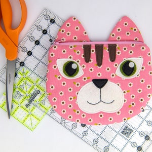 Kitty Cat Zippy Critter PDF Pattern, Sewing Pattern, School Supplies, Handmade Sewn Gift Idea, Instant Download, Cute Zipper Pouch image 4