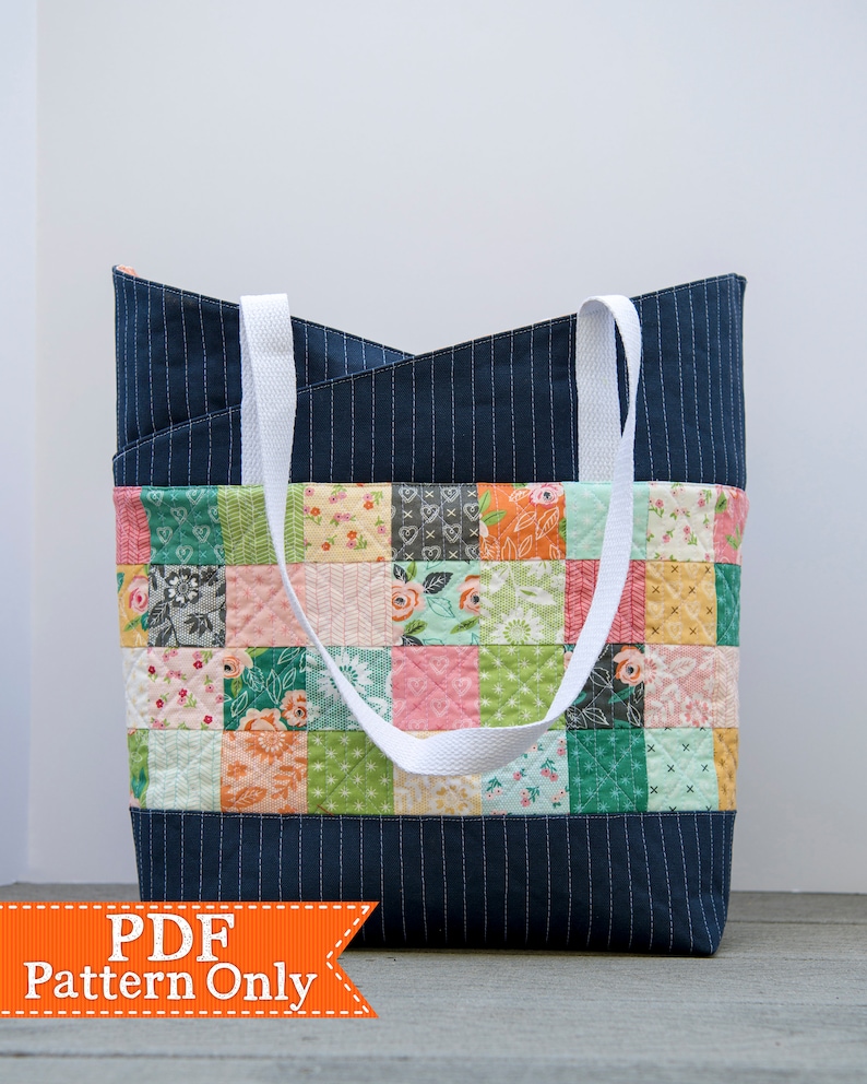 Tulip Tote PDF Pattern, Sewing Pattern, PDF Sewing Patterns, Instant Download, Handmade Tote Bag, Handbag, Craft Tote, Church Bag image 1