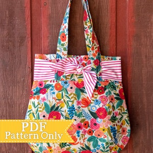 Knotty Bag PDF Pattern, Sewing Pattern, PDF Sewing Patterns, Instant Download, Handmade Purse Bag, Catch All Handbag, Tote image 1